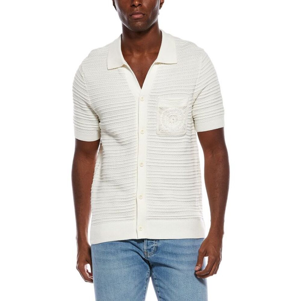 Jason Wu Mens  Crochet Cardigan, White